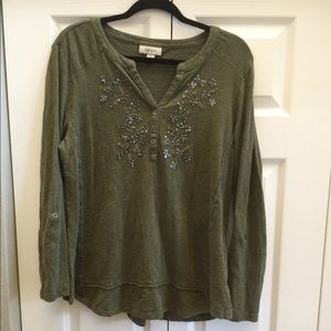 Style & Co. Beaded Shirt, large